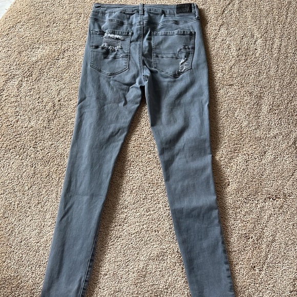 American Eagle Women’s Blue/Gray Distressed Hi-Rise Jegging - Picture 2 of 3